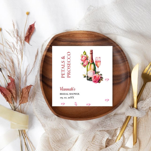 Servilleta De Papel Petales Y Fiesta De Ducha Bridal Prosecco (Subido por el creador)