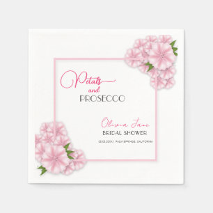 Servilleta De Papel Petales y Prosecco Arco floral Ducha de novia rosa