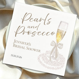 Servilleta De Papel Petales y Prosecco | Bow Watercolor Bridal Shower