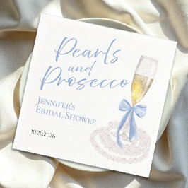 Servilleta De Papel Petales y Prosecco | Bow Watercolor Bridal Shower