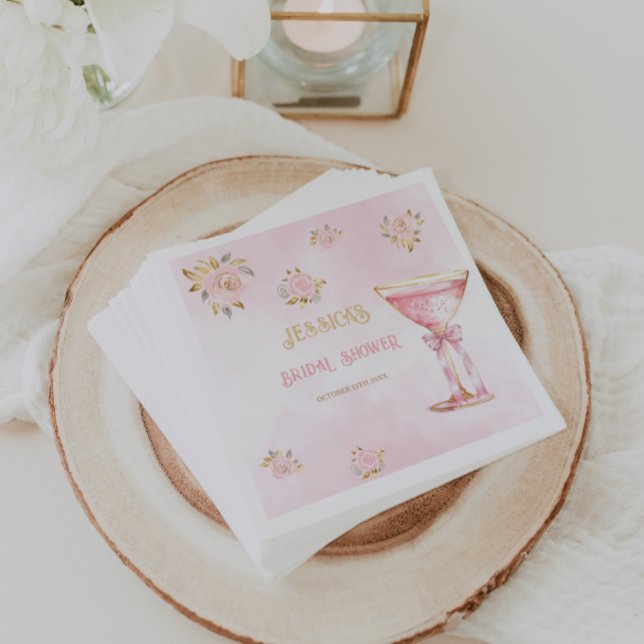 Servilleta De Papel Petales y Prosecco Ducha Dorada Rosa Bridal (Subido por el creador)