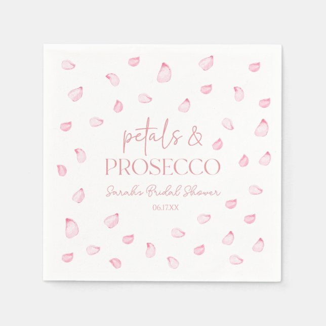Servilleta De Papel Petales y Prosecco Pétalos rosa rosados Ducha de n (Anverso)
