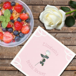 Servilleta De Papel Pétalo de Rosa Blanca Fiesta de Despedida de Solte