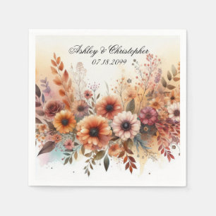 Servilleta De Papel Pétalos de cosecha y cielos pintados