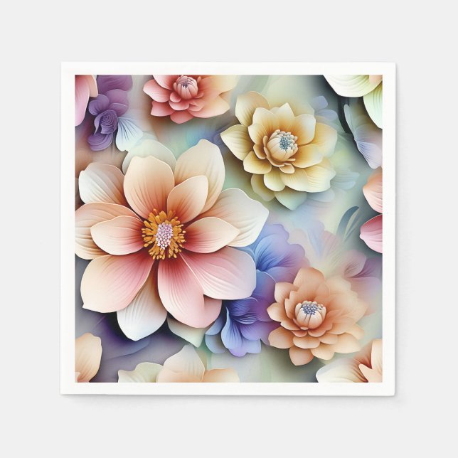 Servilleta De Papel Pétalos de flores adorables (Anverso)