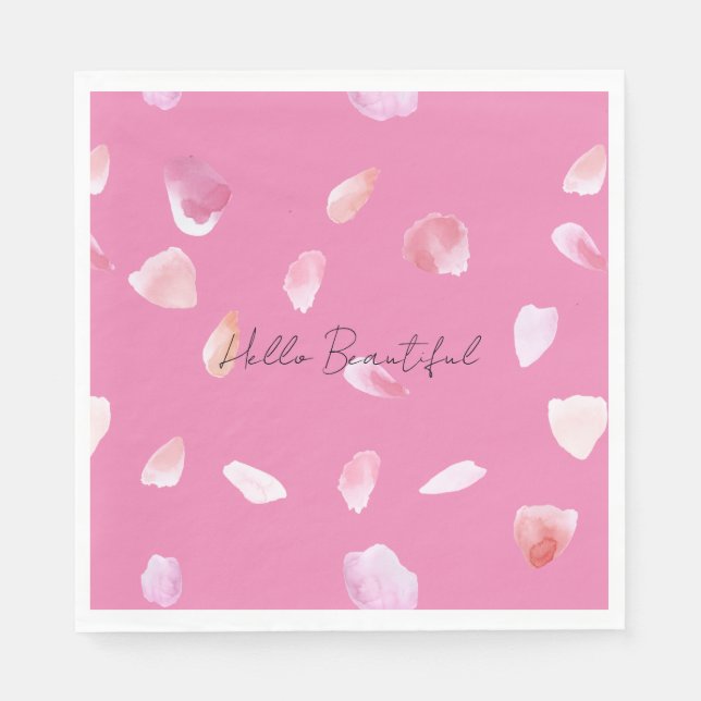 Servilleta De Papel Pétalos de rosa rosados (Anverso)