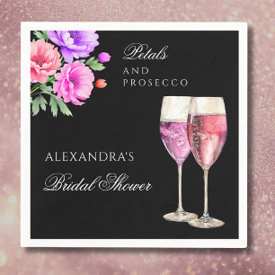 Servilleta De Papel Pétalos Florales Rosados y Brunch Nupcial con Pros