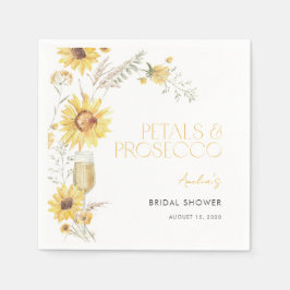 Servilleta De Papel Petals & Prosecco Boho Sunflower Bridal Shower