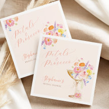Petals & Prosecco Floral Bridal Shower Napkins