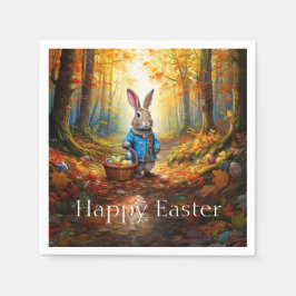 Servilleta De Papel Peter Easter Bunny con la cesta de huevos de Pascu