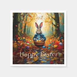 Servilleta De Papel Peter Easter Bunny con la cesta de huevos de Pascu
