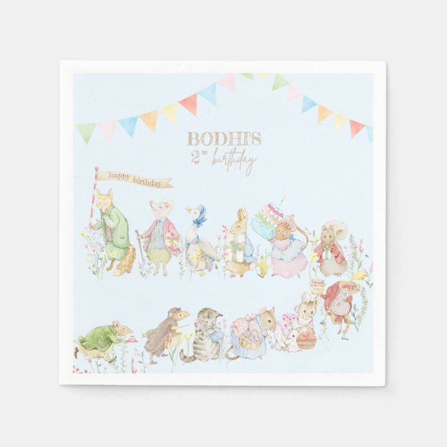 Servilleta De Papel Peter el primer cumpleaños del conejo (Anverso)