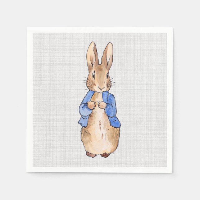 Servilleta De Papel Peter, la lino gris de conejo (Anverso)