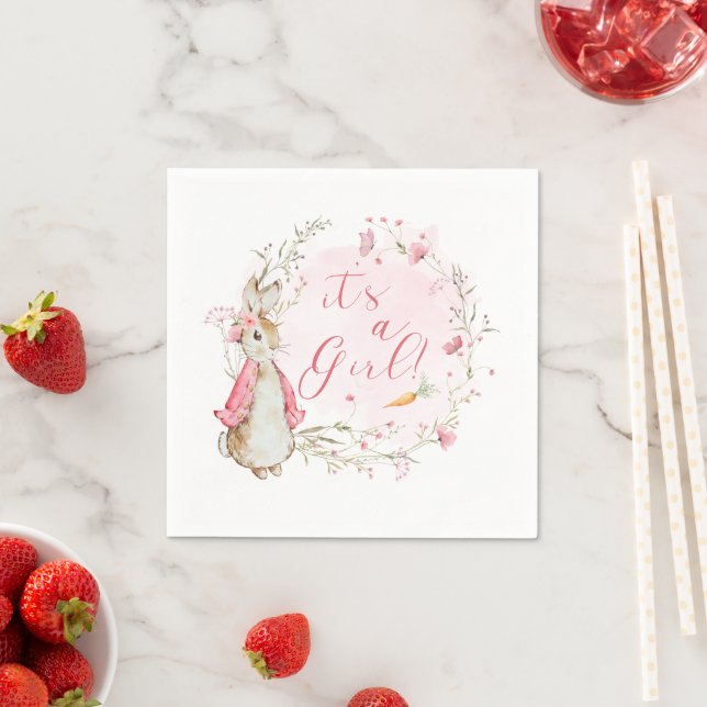 Servilleta De Papel Peter Rabbit Baby Girl Paper Napkins | EE.UU. (In situ)