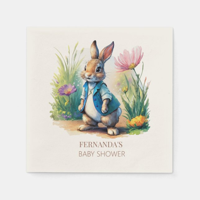 SERVILLETA DE PAPEL PETER RABBIT BABY SHOWER (Anverso)