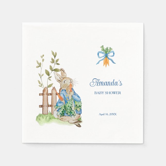 Servilleta De Papel Peter Rabbit Baby Shower (Anverso)