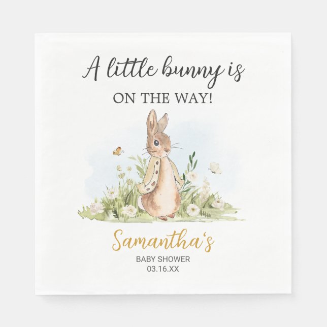 Servilleta De Papel Peter Rabbit Baby Shower (Anverso)