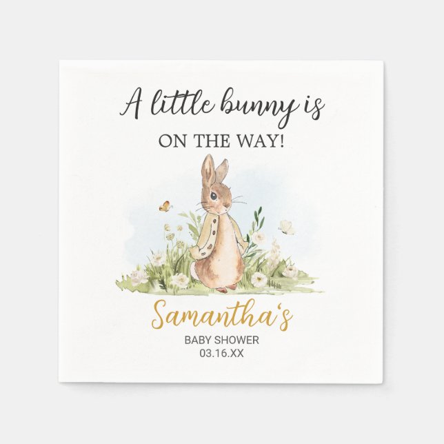 Servilleta De Papel Peter Rabbit Baby Shower (Anverso)