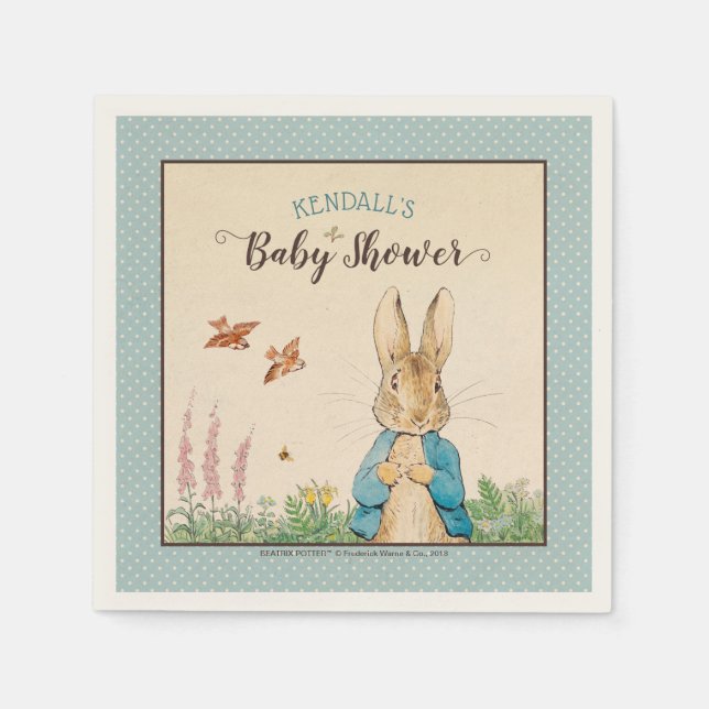 Servilleta De Papel Peter Rabbit | Boy Baby Shower (Anverso)