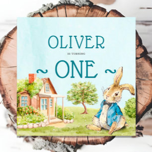 Servilleta De Papel Peter Rabbit Boy First Birday Watercolor