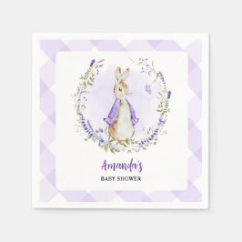 Servilleta De Papel Peter Rabbit Purple Baby Shower