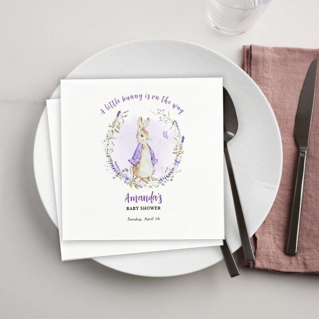 Servilleta De Papel Peter Rabbit Purple Baby Shower (Subido por el creador)