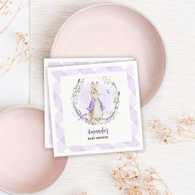 Servilleta De Papel Peter Rabbit Purple Baby Shower (Subido por el creador)