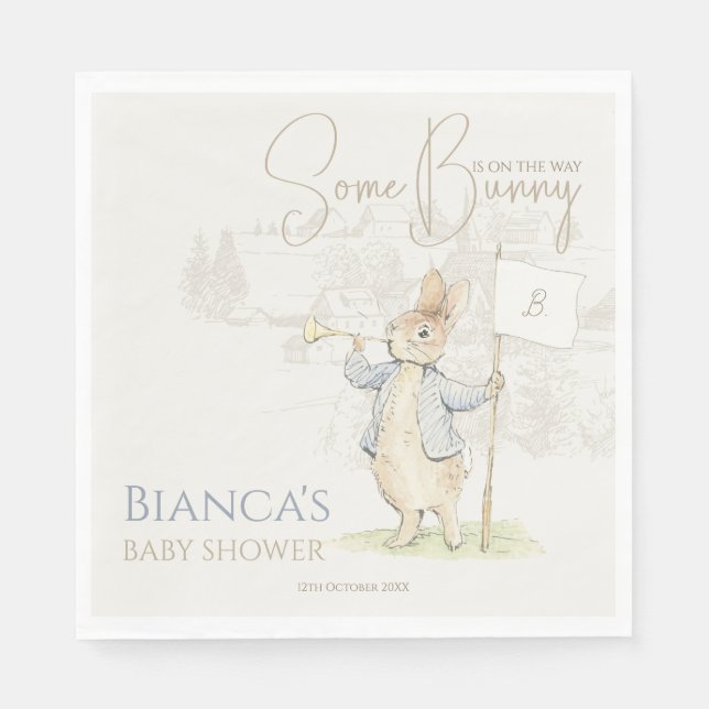Servilleta De Papel Peter the Rabbit Algún conejo Baby Shower (Anverso)