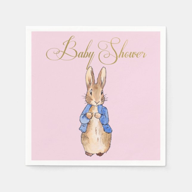 Servilleta De Papel Peter the Rabbit Baby Shower (Anverso)
