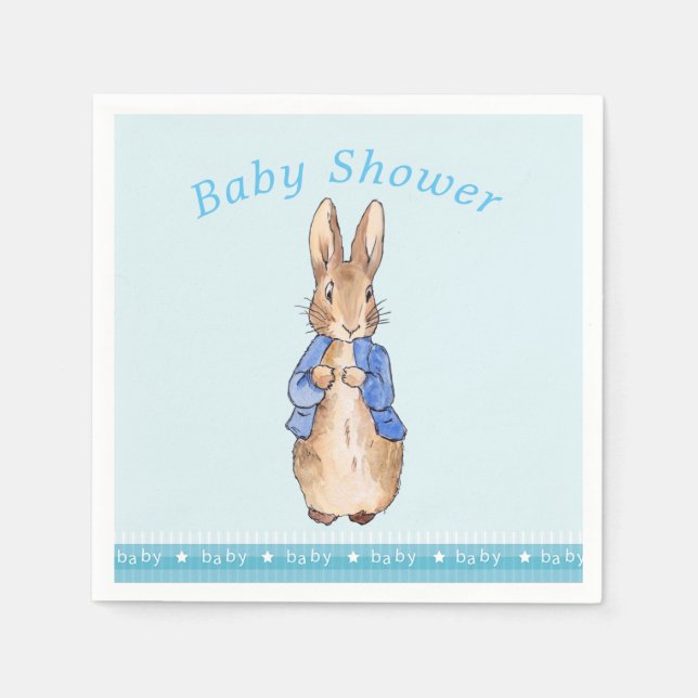 Servilleta De Papel Peter the Rabbit Baby Shower (Anverso)