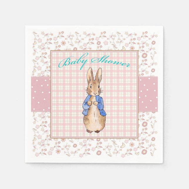 Servilleta De Papel Peter the Rabbit Baby Shower Napkin (Anverso)
