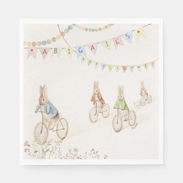 Servilleta De Papel Peter the Rabbit Bunny Gender Neutral Baby Shower (Anverso)