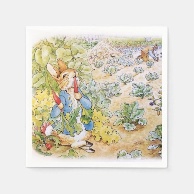 Servilleta De Papel Peter the Rabbit Eating Carrots (Anverso)
