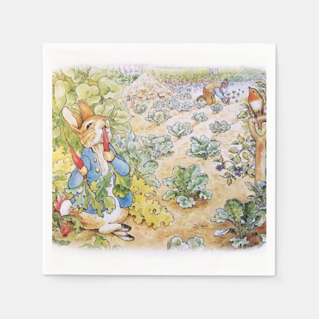 Servilleta De Papel Peter the Rabbit Eating Carrots (Anverso)