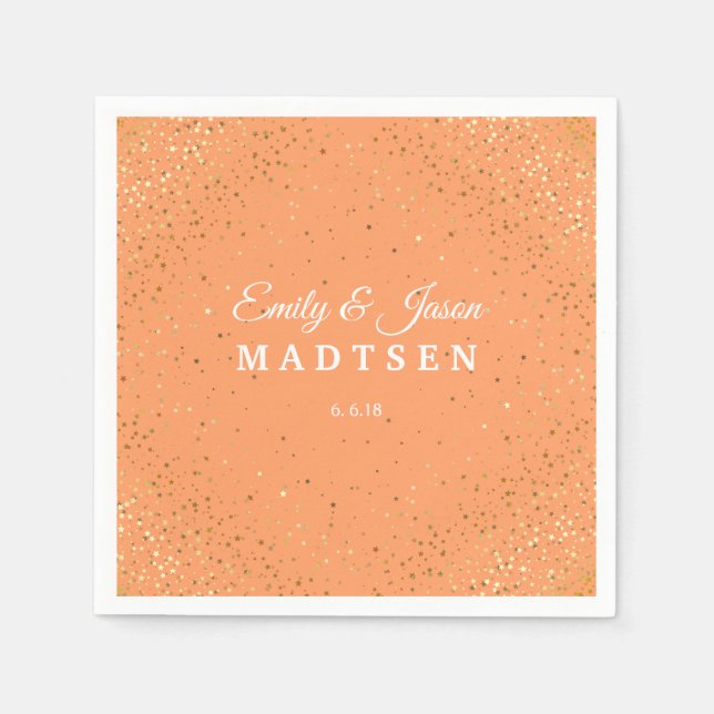 Servilleta De Papel Petite Golden Stars Boda de papel servilletas (Anverso)