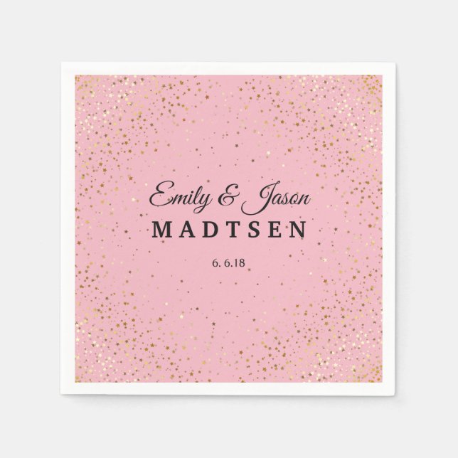 Servilleta De Papel Petite Golden Stars Boda de papel servilletas (Anverso)