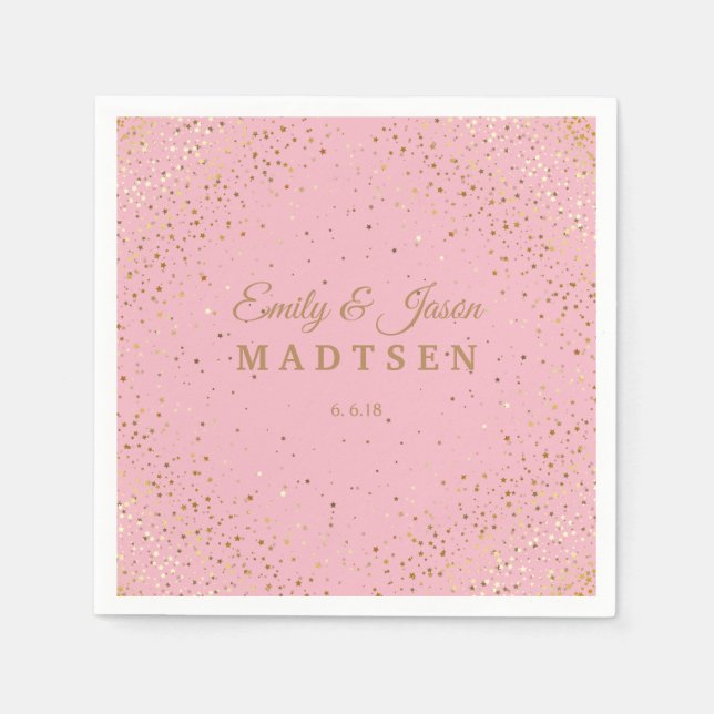 Servilleta De Papel Petite Golden Stars Boda de papel servilletas (Anverso)