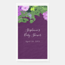Petunia Floral Eggplant Purple Baby Shower Bonito