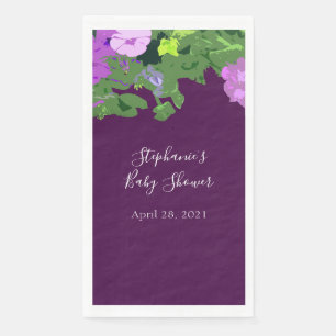 Servilleta De Papel Petunia Floral Eggplant Purple Baby Shower Bonito