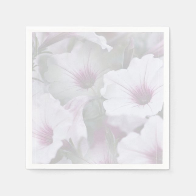 Servilleta De Papel Petunias Rosadas Y Blancas (Anverso)