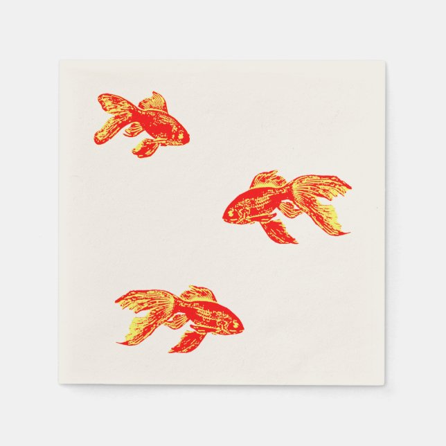 Servilleta De Papel pez dorado rojo (Anverso)