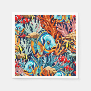 Servilleta De Papel Pez Tropical Vibraciones de Verano Coloridas