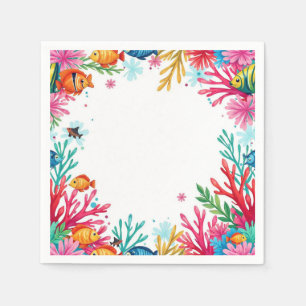 Servilleta De Papel Pez Tropical Vibrante Coral Océano Océano Colori