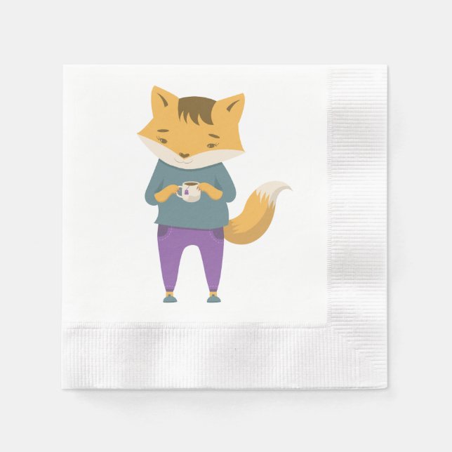 Servilleta De Papel Pezón lindo con taza de té (Anverso)