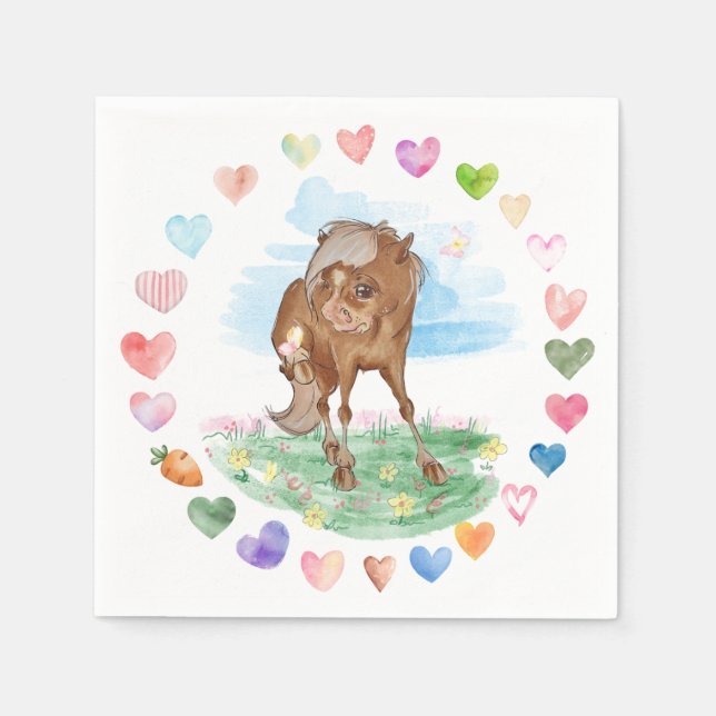 Servilleta De Papel Pferde-Serviette für Kinderanlass, Pferdemädchen (Anverso)