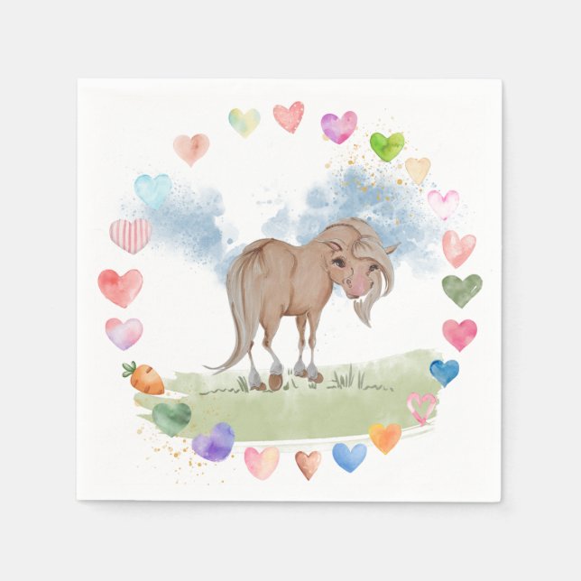 Servilleta De Papel Pferde Serviette für Kindergeburtstag (Anverso)