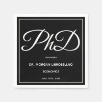 PhD Graduación Negra Napkins Party