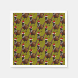 Servilleta De Papel Pheasant pattern Christmas paper party napkins