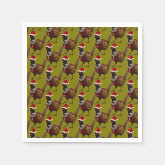 Servilleta De Papel Pheasant pattern Christmas paper party napkins (Anverso)