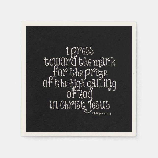Servilleta De Papel Philippians 3.14 Biblia Verse (Anverso)